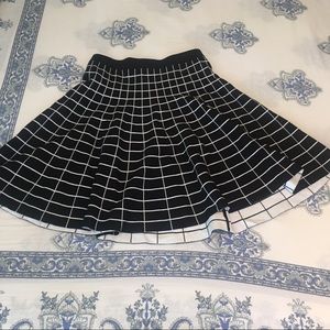 Black And White checked skirt